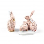 PAIR OF HEREND PORCELAIN RUST