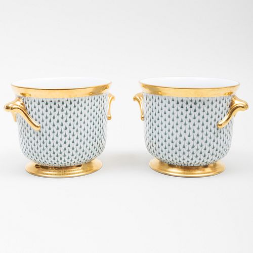 PAIR OF HEREND PORCELAIN WINE
