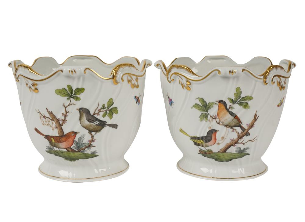 PAIR OF HEREND ROTHSCHILD BIRD