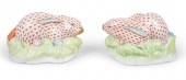 PAIR OF HEREND RUST FISHNET RA