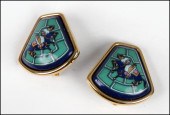 PAIR OF HERMES ENAMEL EARCLIPS