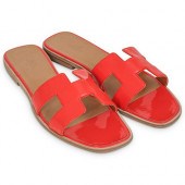 PAIR OF HERMES PATENT LEATHER