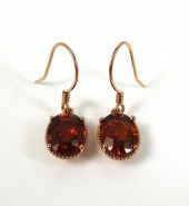 PAIR OF HESSONITE GARNET AND R