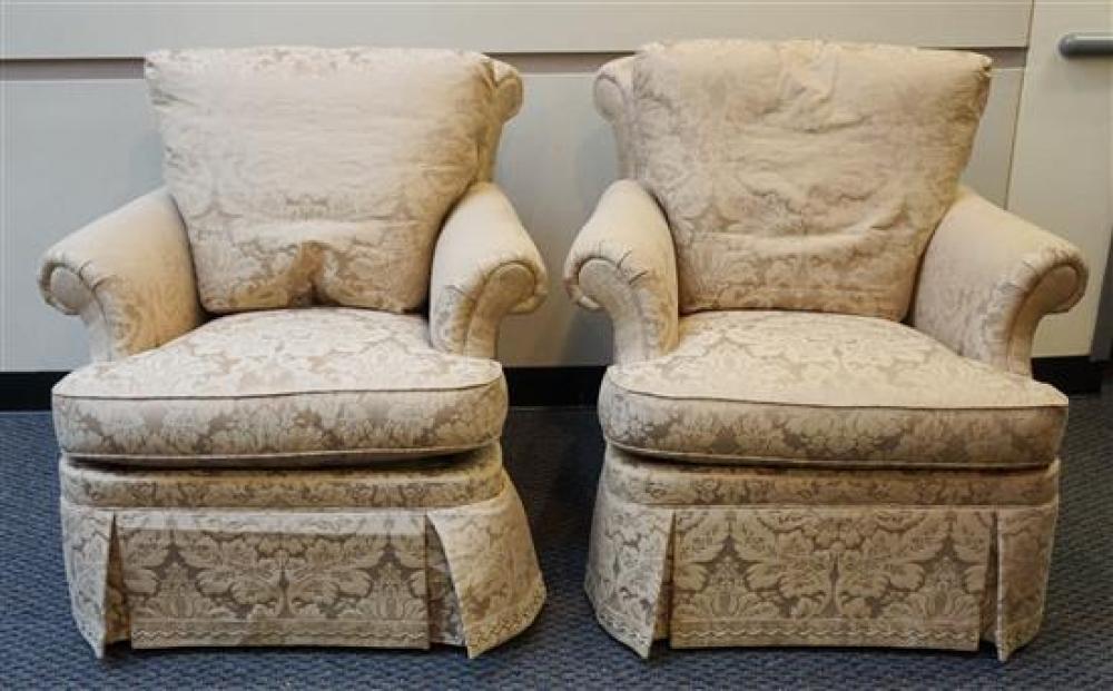 PAIR OF HICKORY CHAIR UPHOLSTERED