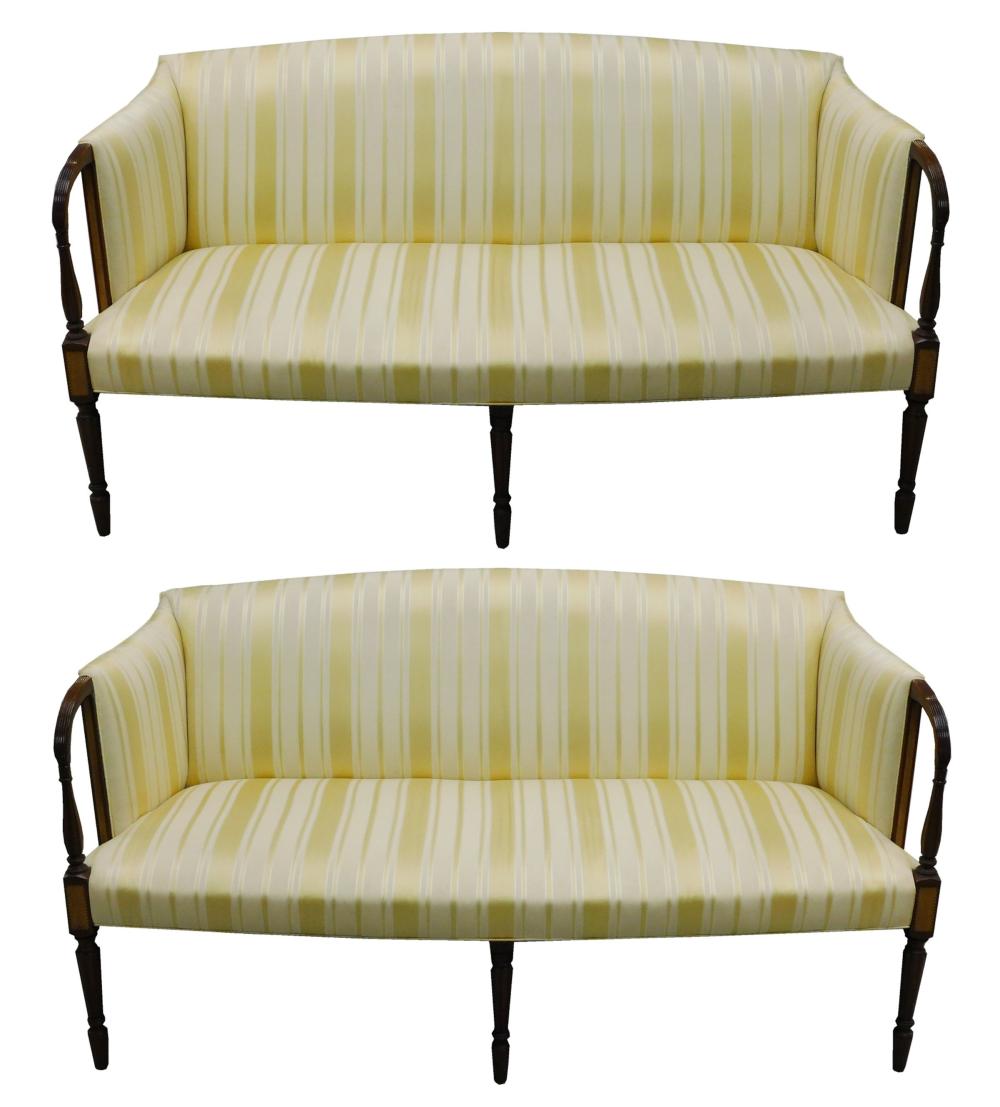 PAIR OF HICKORY COUCHES WITH