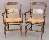 PAIR OF HITCHCOCK ARM CHAIRS W