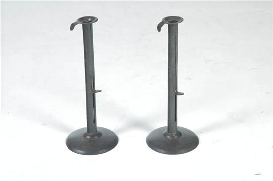 PAIR OF HOGSCRAPER CANDLESTICKS. 