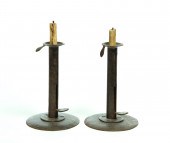 PAIR OF HOGSCRAPER CANDLESTICK