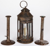 PAIR OF HOGSCRAPER CANDLESTICK
