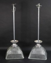 PAIR OF HOLOPHANE HANGING FIXT