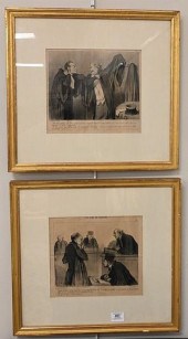 PAIR OF HONORE DAUMIER LITHOGR