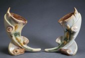 PAIR OF HULL GLAZED CERAMIC CO