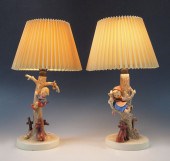 PAIR OF HUMMEL FIGURAL LAMPS:
