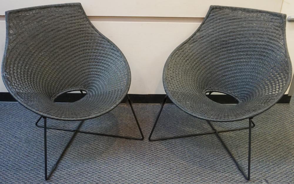 PAIR OF IKEA 'ANGE' BLACK PAINTED