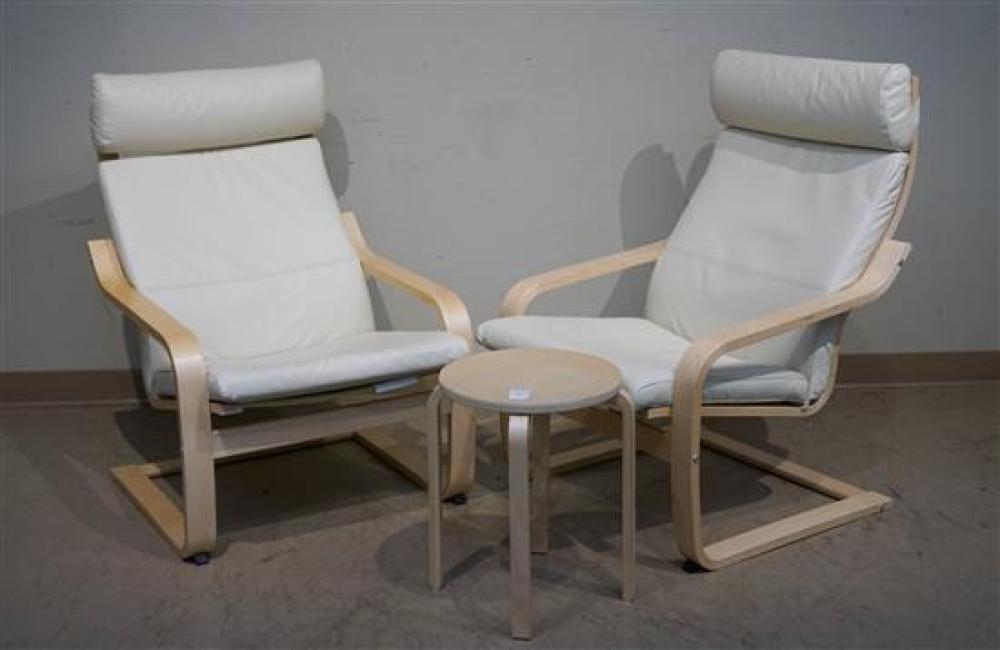 PAIR OF IKEA 'POANG' ARMCHAIRS