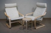 PAIR OF IKEA 'POANG' ARMCHAIRS