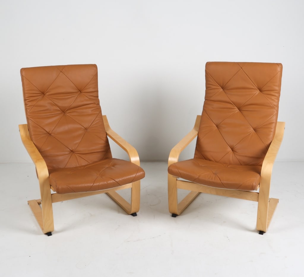 PAIR OF IKEA 'POANG' BEECH &