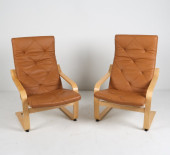 PAIR OF IKEA 'POANG' BEECH & L