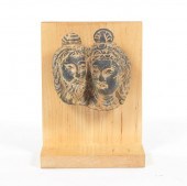 PAIR OF INDIAN CARVED SCHIST S