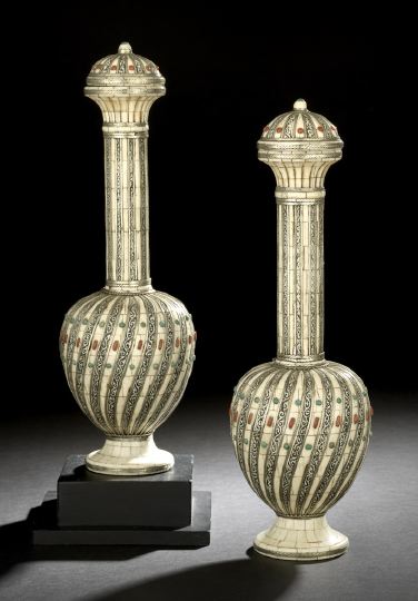Pair of Indian Covered Long-Neck