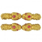 Pair of Indian Gold and Foiled
