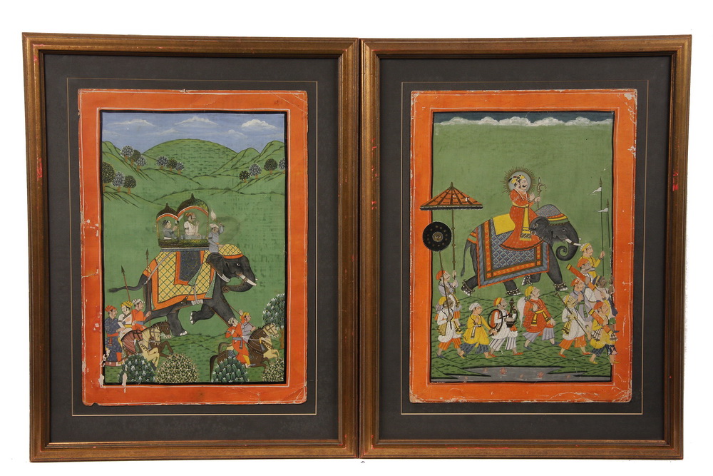 PAIR OF INDIAN GOUACHE ON PAPER -