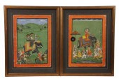 PAIR OF INDIAN GOUACHE ON PAPE
