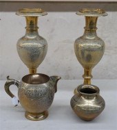PAIR OF INDIAN INCISED DECORAT