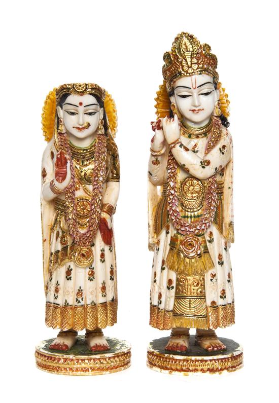 Pair of Indian Ivory Figures of
