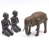 PAIR OF INDIAN METAL MODELS OF