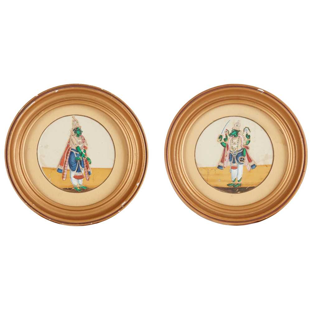 PAIR OF INDIAN MICA PAINTINGS