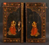 Pair of Indian painted wood sh