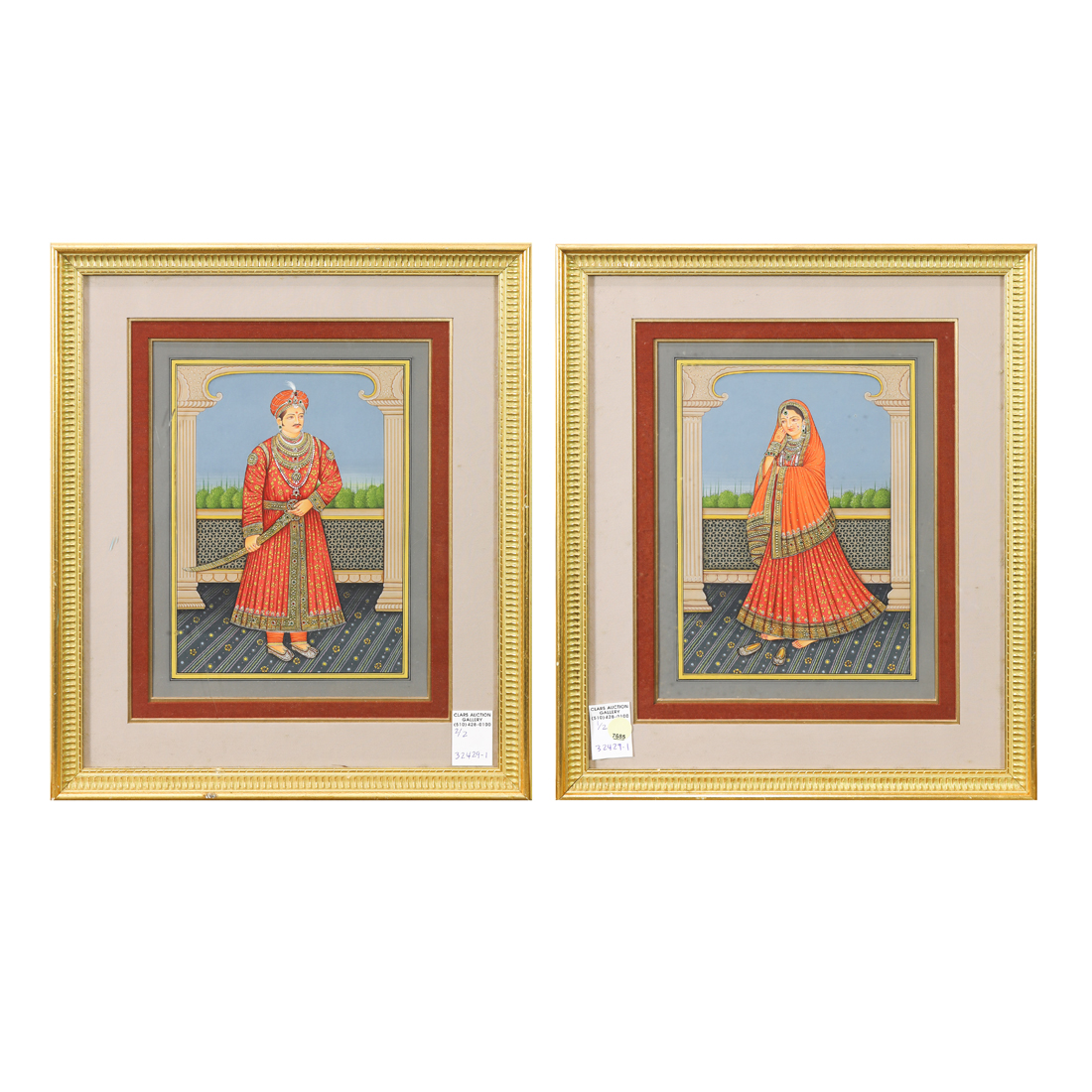 PAIR OF INDIAN PAINTINGS: