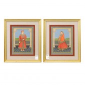 PAIR OF INDIAN PAINTINGS: MAHA