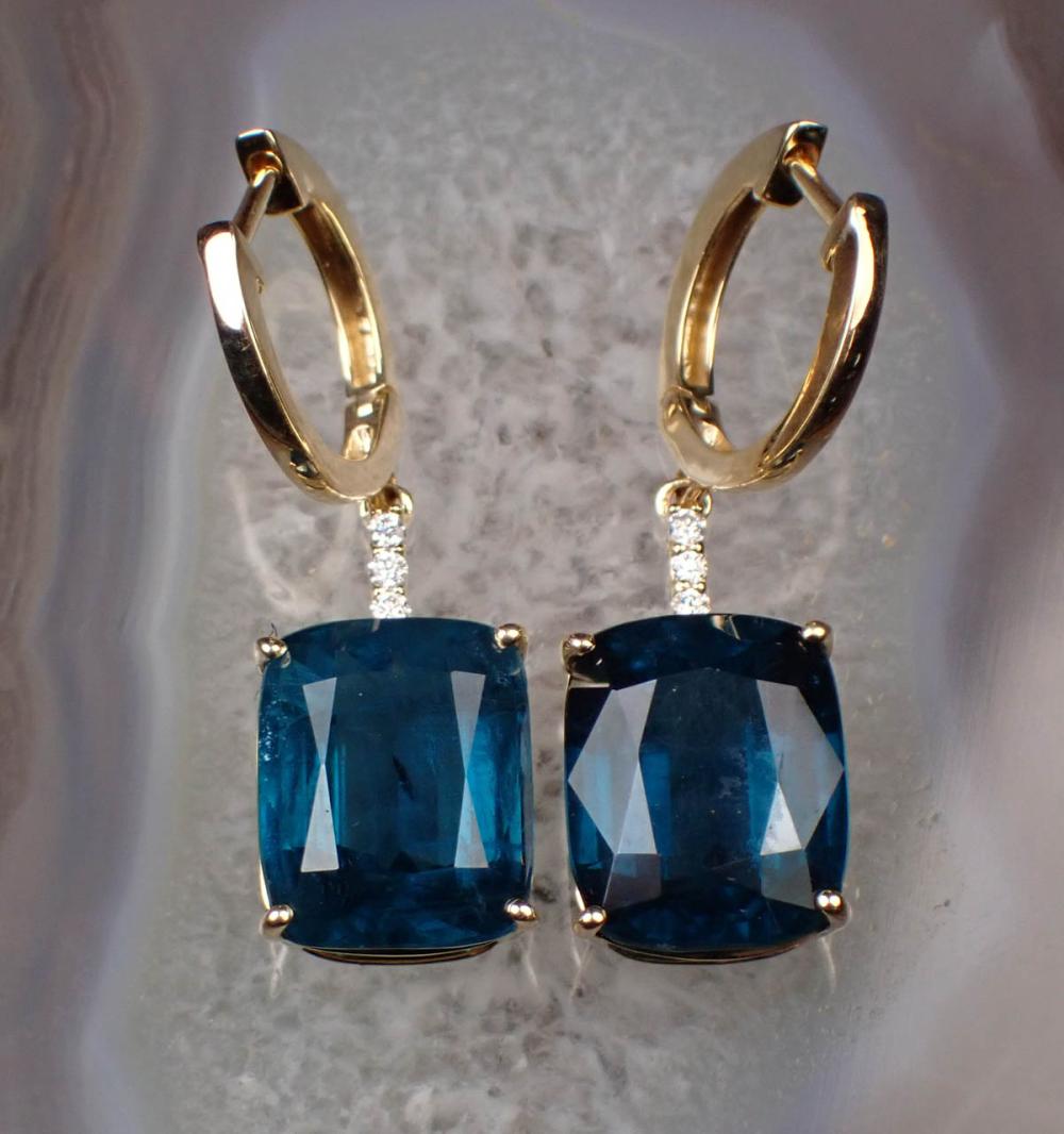 PAIR OF INDIGO KYANITE AND