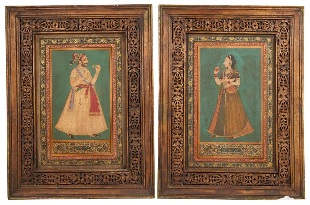 PAIR OF INDO-PERSIAN PORTRAIT