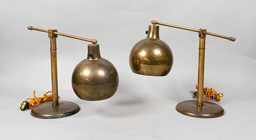 PAIR OF INDUSTRIAL MODERN BRASS