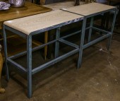 PAIR OF INDUSTRIAL TABLES, 22