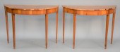 PAIR OF INLAID DEMILUNE SERVER