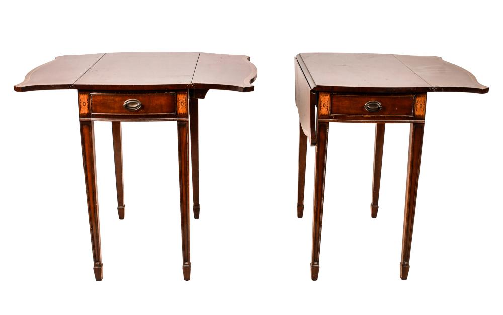 PAIR OF INLAID MAHOGANY PEMBROKE