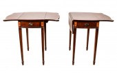 PAIR OF INLAID MAHOGANY PEMBRO