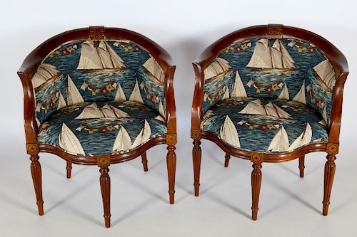 PAIR OF INLAID MAHOGANY "SOUTHWOOD"