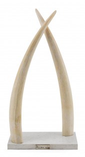 PAIR OF INUIT WALRUS TUSKS ALA