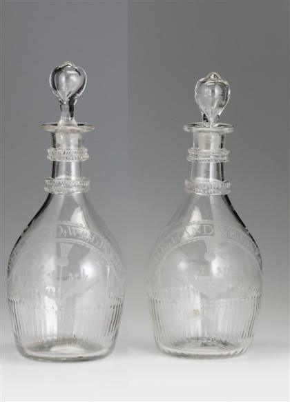 Pair of Irish engraved glass