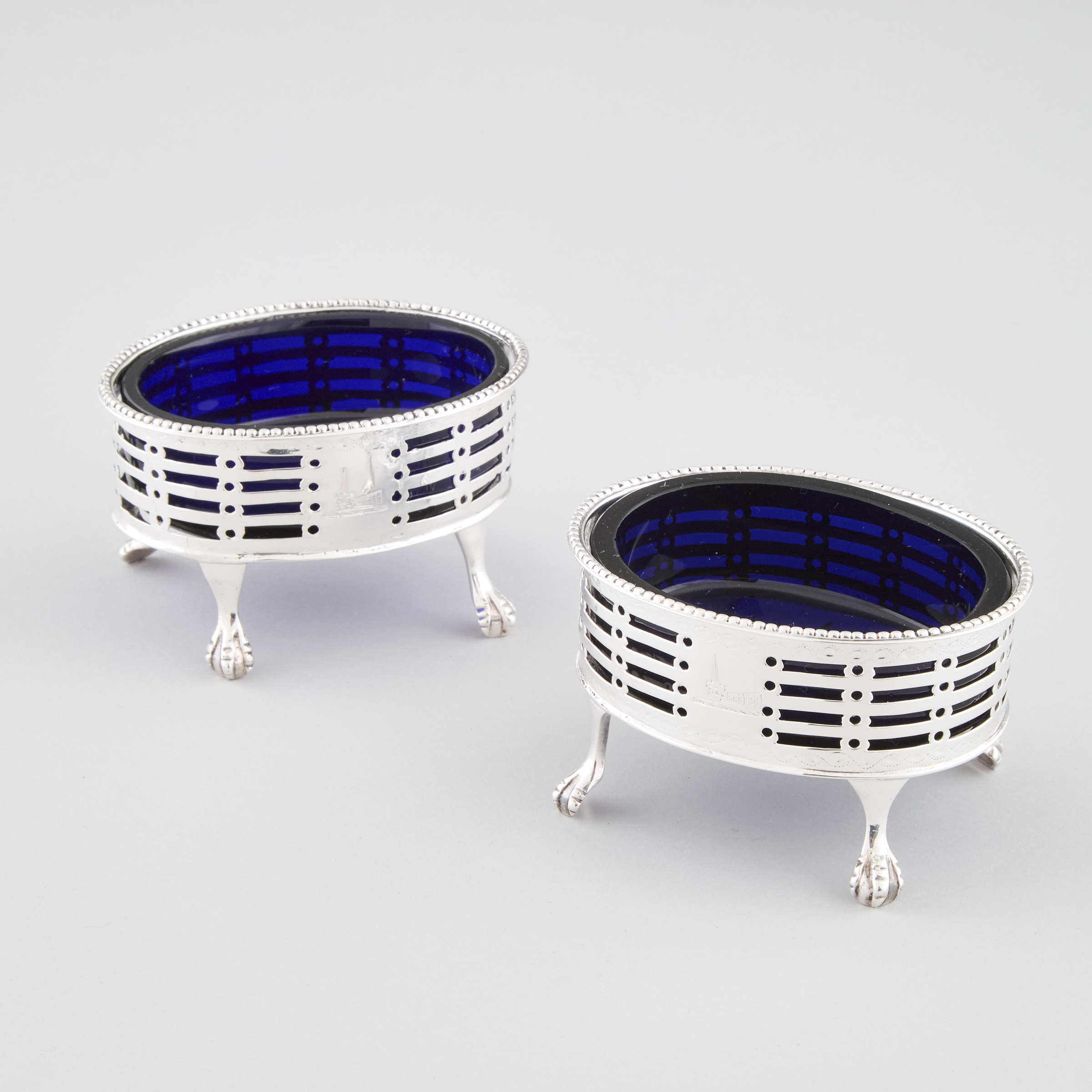 Pair of Irish Silver Salt
