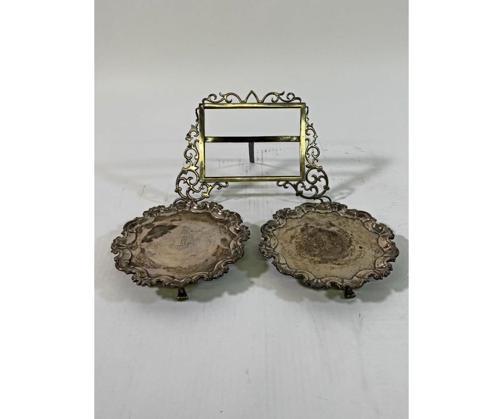 Pair of Irish silver waiters with