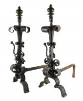 PAIR OF IRON ANDIRONSwith no c