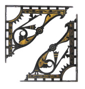 PAIR OF IRON EASTLAKE-STYLE SH