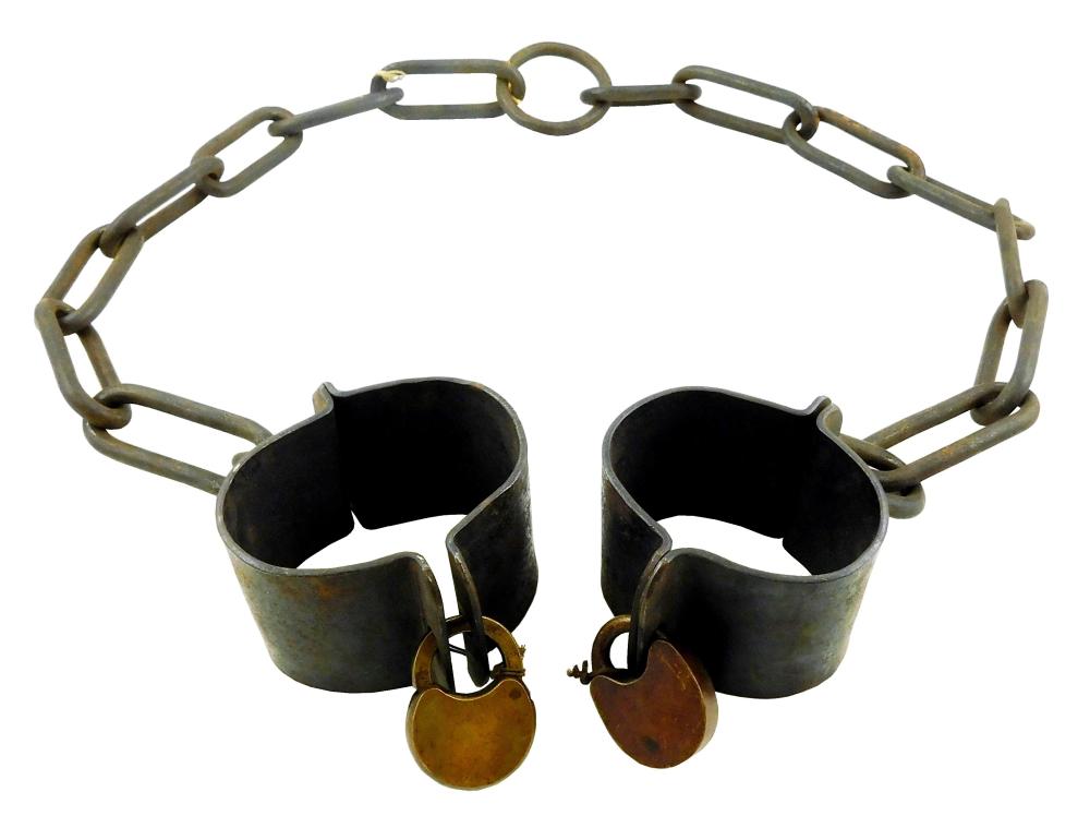 PAIR OF IRON MANACLES/ LEG