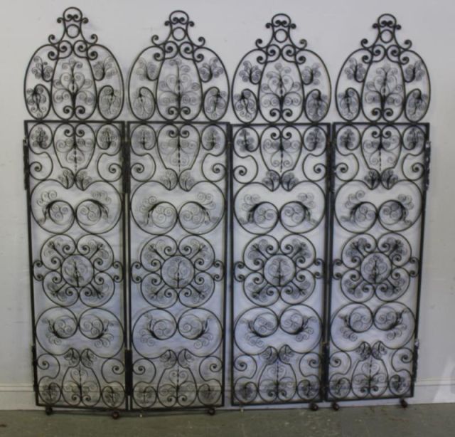 Pair of Iron Midcentury Filigree